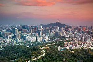 Seoul. Cityscape image of Seoul downtown during summer sunset