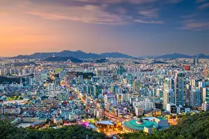 Seoul. Cityscape image of Seoul downtown during summer sunset