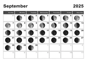 Phase Prints: September 2025 Lunar calendar, Moon cycles, Moon Phases