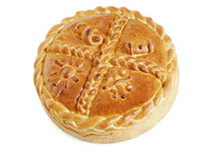Serbian Prints: Serbian Orthodox Traditional Christmas Bread Known as a Cesnica