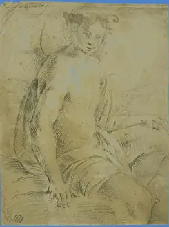 In Game Menus Prints: A serene figure with flowing hair