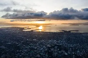 Bay Area Prints: A serene sunset illuminates the densely populated San Francisco Bay area including Oakland