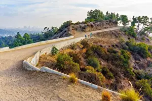 Winding Road Prints: Serene walking path along the ridge in Griffith Park