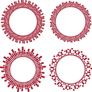 Vector Graphic Prints: Set of 4 round frames