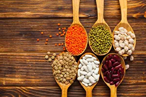 Dietary Prints: Set of bio organic beans, green peas