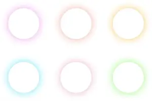 Orange Color Prints: Set of blurry round frames. Circle shapes with pastel pink