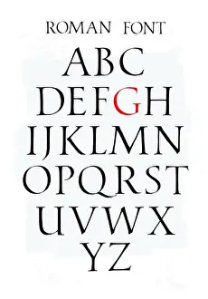 Typeset Prints: Set of classic roman font. Vector
