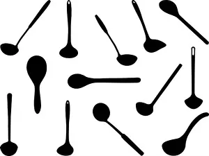 Saucepan Prints: Set of Kitchen Ladle Silhouette
