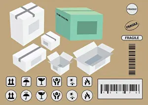 Fragility Prints: set of packaging symbols (this side up)
