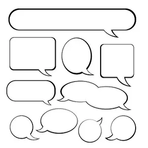 Gossip Prints: Set of retro empty comic speech bubbles