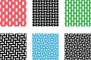 Weave Prints: Set of Seamless pixel pattern on white, vector design