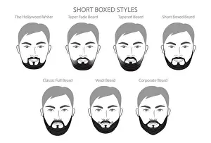 Whisker Prints: Set of Short Boxed Beard and mustache