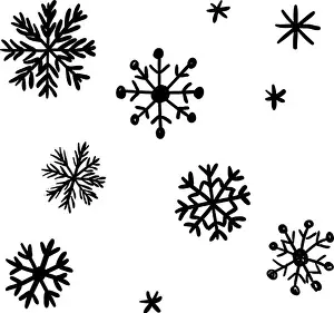 Snowflakes Prints: Set of snowflakes, winter holiday decoration