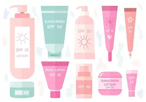 Lotion Prints: Set of sunsreen and spf cream tubes