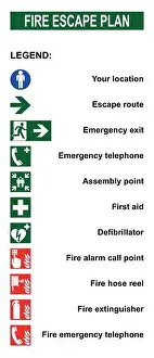 Extinguisher Prints: Set of symbols for fire escape evacuation plans