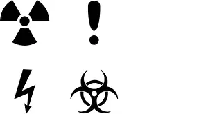Alertness Prints: Set of vector black warning signs