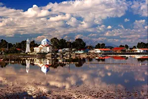 Lagoons Prints: The settlement of Tourlida, full of stilt houses