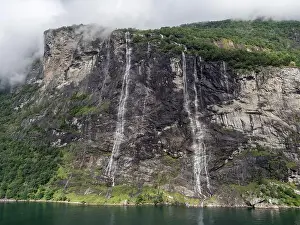 Geiranger Prints: The Seven Sisters (Dei sju systre) waterfalls in Geirangerfjorden near Geiranger