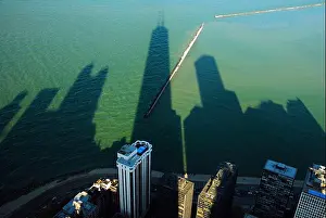 Reach Prints: The shadows of the Chicago skyline are projected onto Lake Michigan