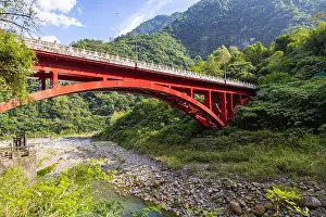 Hiking Trails Prints: Shakadang bridge over the Liwu River at the entrance of the Shakadang Trail
