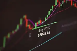 E Commerce Prints: Shallow depth of field footage with details of Bitcoin cryptocurrency price fluctuations on a crypto exchange app