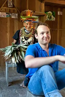 Lago Prints: Shaman from the Cofán people in the Ecuadorian-Colombian amazon forest performing ceremony