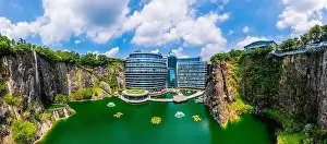 Shanghai, China - August 23, 2020:Shimao Shenkeng Intercontinental Hotel in Shanghai Sheshan