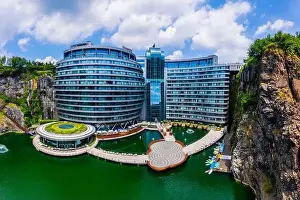 Shimao Prints: Shanghai, China - August 23, 2020:Shimao Shenkeng Intercontinental Hotel in Shanghai Sheshan