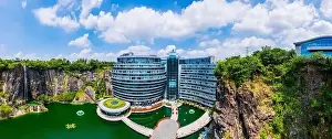 Shimao Prints: Shanghai, China - August 23, 2020:Shimao Shenkeng Intercontinental Hotel in Shanghai Sheshan