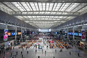 Peoples Republic Of China Prints: Shanghai, China - March 25, 2013: Terminal of Shanghai Hongqiao Railway Station