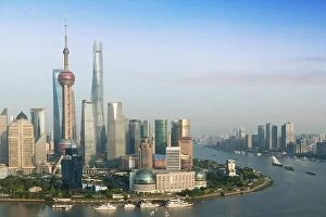 Images Dated 20th July 2016: Shanghai skyline city scape, Shanghai luajiazui finance and business district trade zone skyline