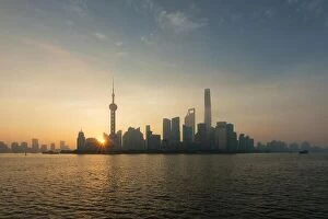 Images Dated 20th July 2016: Shanghai skyline cityscape, View of shanghai at Lujiazui finance