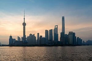 Images Dated 20th July 2016: Shanghai skyline cityscape, View of shanghai at Lujiazui finance