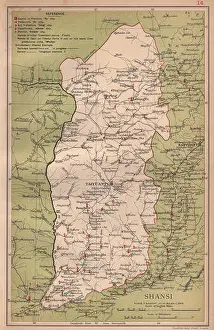 Inland Prints: Shansi (Shanxi) China province map. Taiyuanfu. STANFORD 1908 old antique