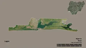 Nigeria Prints: Shape of Lagos, state of Nigeria