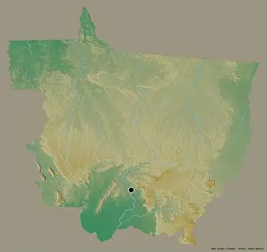 Mato Grosso Prints: Shape of Mato Grosso, state of Brazil