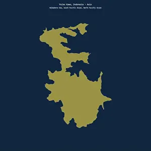North Pacific Ocean Prints: Shape of Pulau Kawe in the Halmahera Sea, belonging to Indonesia