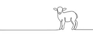 Sheep lamb in one continuous line drawing