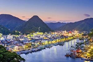 Images Dated 28th April 2017: Shimoda, Japan Town Skyline at twilight