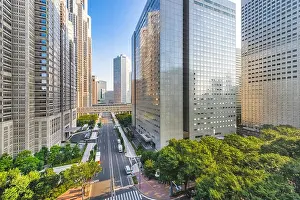 Shinjuku, Tokyo, Japan cityscape past the Metropolitan Government Building in the day