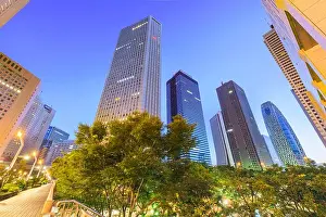 Shinjuku Prints: Shinjuku, Tokyo, Japan cityscape past the Metropolitan Government Building in morning