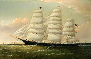 Merchant Prints: Ship ORACLE Off Liverpool. One of fastest Down Easters built in the last quarter of the 19th Century