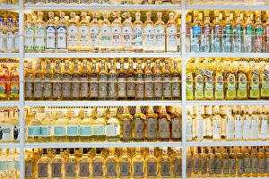 Booze Prints: Shop selling mezcal in a market in Oaxaca, Mexico