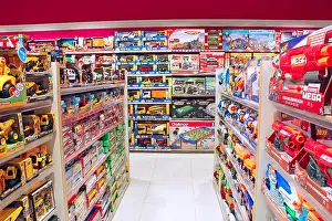 Shop toys. Toy store. Inside toy shop