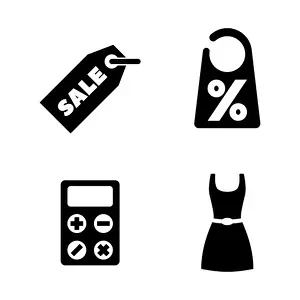 Percentage Prints: Shopping, Sale, Discount. Simple Related Vector Icons Set for Video