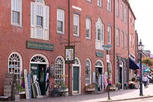 Town Center Prints: Shops and storefronts near Market Square in Newburyport, Massachusetts