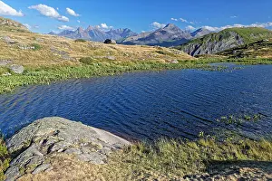 Mountain Lake Prints: Shore of the Guichard Lake on Col de la Croix de Fer