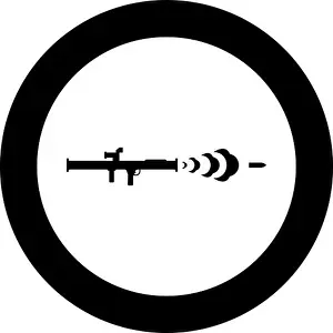 Javelin Prints: Shot from the bazouka anti tank system icon in circle round black color vector illustration image solid outline style