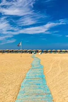 Shot of beautiful turquoise beach Falasarna (Falassarna) in Crete
