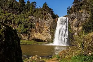 A shot of a waterfall called Hunua falls which is located in Auckland New Zealand